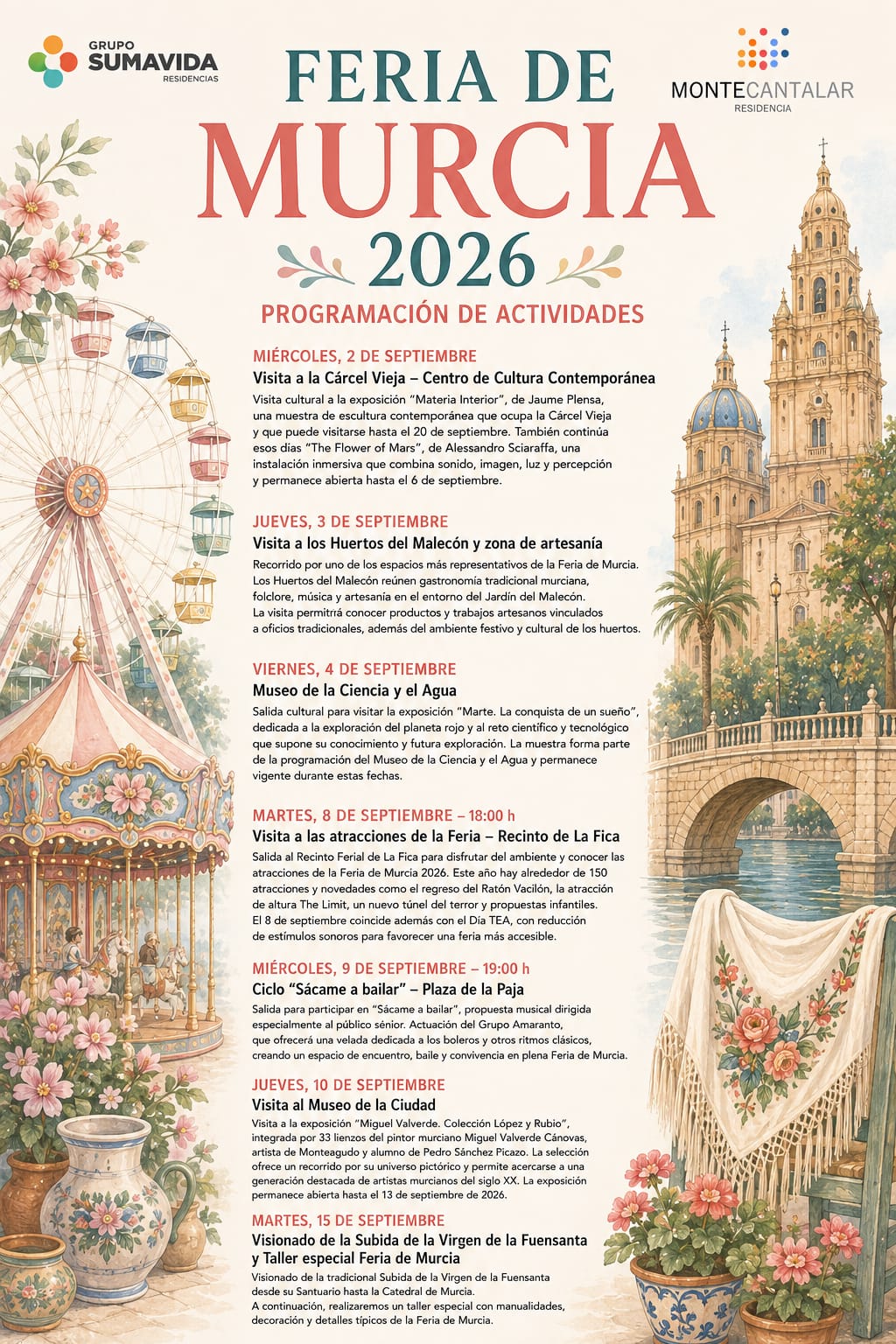 Programación de actividades Feria de Murcia 2026